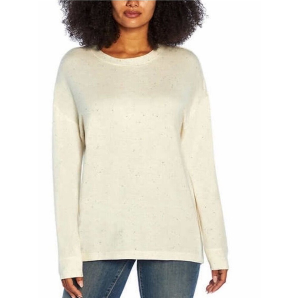 Three Dots Ivory Confetti Speckled Pullover Top Size XXL